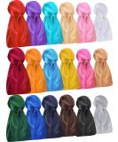 Geyoga 18 Pieces Silky Durags - Long Tail Headwrap for Men and Women - Wide Strap Satin Cap (Mixed Color) - Buy Online on GoSupps.com
