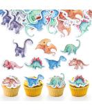 50 Edible Dino Cake Decorations - Gold Rock Birthday Decor for Kids | Torto Deko & Muffin Toppers - Buy Online on GoSupps.com