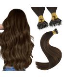 Youngsee nanoring extensions real hair ombre nanoring extensions brown ombre medium brown balayage nano ring hair extensions nano beads hair extensions nano rings hair 50cg 1g/s #2/2/6 50 cm-nano 2-2/2/6 - Buy Online on GoSupps.com