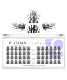 BEYELIAN Cluster Lashes 48 Individual False Eyelashes Extension - Style 5 0.07 12mm Clear Band | Natural Look, Reusable, Luxury Quality - Buy Online on GoSupps.com