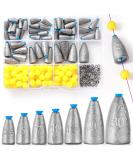 Vepepe 50-Piece Texas & Carolina Rig Set - 7 Sizes 0.12 to 1.06 OZ Fishing Weights Dropshot Lead 100 Grain Fish Beads & 20 Swivels - International Shipping Available - Buy Online on GoSupps.com