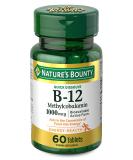 Natures Bounty Vitamin B12 1000mcg Quick Dissolve Supplement for Energy and Nervous System Health - 60 Tablets - Buy Online on GoSupps.com
