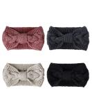 Winter Warm Knot Knitted Headbands for Women & Girls - 4 Piece Elastic Crochet Ear Warmers | Stylish & Cozy - Buy Online on GoSupps.com