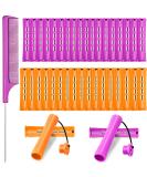 36-Piece Cold Wave Hair Perm Rods & Curlers Set with Rat Tail Comb - 0.75 & 0.87 - Purple & Orange - Buy Online on GoSupps.com