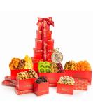 Dried Fruit & Nuts Gift Basket Red Tower + Ribbon (12 Assortments) Holiday Christmas Gourmet Bouquet Arrangement Platter  Birthday Care Package  Healthy Food Kosher Snack Box for Adults Men Women - Buy Online on GoSupps.com