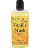 Vanilla Musk Bath Oil by Eclectic Lady - Nourishing & Moisturizing Scented Bath Oil for Sensitive Skin - Relaxing Fragrance Body Oil (4 oz - Buy Online on GoSupps.com
