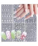 White Flower Nail Decals | Cherry Blossom Leaves Nail Stickers | 3D Self-Adhesive Nail Art Supplies - Buy Online on GoSupps.com