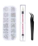 Flat Back AB Crystal Rhinestones Set with Tools - 1440 Pieces for Nail Art, Clothing, Face & Crafts - Buy Online on GoSupps.com