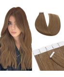 Sego Tape-In Extensions: 100% Remy Human Hair Adhesive Weft - Brown Light Brown #6 20 Pieces 45 cm - Buy Online on GoSupps.com