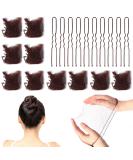 Elastic Brown Hair Bun Nets Set with U Shaped Pins - 20Pcs | Invisible Mesh Hair Nets for Buns - Ideal for Girls and Women - Buy Online on GoSupps.com