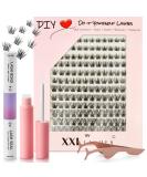 DIY Eyelash Extension Kit | XXL Cluster Lashes Set | 144 Eyelashes Bond Sealer Remover Applicator Included - Buy Online on GoSupps.com