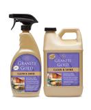 Granite Gold Clean and Shine Spray 24 + 64 Fl Oz Value Pack - Citrus - For Granite, Marble, Travertine, Quartz & Natural Stone Surfaces - 2 Count Pack - Buy Online on GoSupps.com