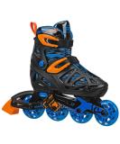 Roller Derby Tracer Boy's Adjustable Inline Medium (2-5) Black/Blue/Orange Tracer - Buy Online on GoSupps.com