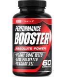 Performance Booster for Men - Enhance Energy, Endurance, Stamina, Strength, Drive & Muscle Growth - Natural Male Enhancing Supplement with Tongkat Ali, Horny Goat Weed & Saw Palmetto - 60 Capsules - Buy Online on GoSupps.com