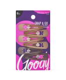 Goody Metal Contour Hair Snap Clips - 6 Count, Brunette Assorted Colors - Just Snap Into Place - Suitable for All Hair Types - Pain-Free Hair Accessories for Women and Girls - All Day Comfort Brunette 6 Ct 6 Count (Pack of 1) - Buy Online on GoSupps.com