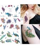 Dopetattoo 18 Sheets Peacock Temporary Tattoos for Women - Sexy Fake Tattoos 3.7x3.7 Inches - Buy Online on GoSupps.com
