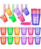 12 Pack Birthday Shot Glass Necklace Finally 21st Shot Glass on Beaded Necklace Number 21 Legal Plastic Shot Glasses Necklace for Party Supplies decorations 6 Colors (Finally 21) - Buy Online on GoSupps.com