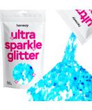 Hemway Premium Ultra Sparkle Glitter - Fluorescent Blue Super Chunky 100g | Multi-Purpose Metallic Flake for Arts Cosmetics Resin Festival Face & Hair - Buy Online on GoSupps.com