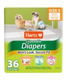 Hartz Disposable Dog Diapers - Adjustable Tail Hole, Leak Proof Protection | Multiple Sizes S - 36 Diapers - Buy Online on GoSupps.com