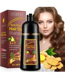 Hair Dye Shampoo 500ml - Ammonia-Free 3 in 1 Formula for Gray Hair Coverage | Nourishing Lasts 30 Days Suitable for All Hair Types Dark Brown & Black Options - Buy Online on GoSupps.com