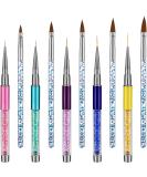 10 Piece 3D Nail Brushes Art Set with Acrylic Rhinestone Handles - Nail Painting Design Pen Brushes for Ombre and Acrylic Nail Art - Buy Online on GoSupps.com