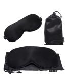 Natural Blackout Silk Sleep Mask - Organic Silk Eye Mask for Sleeping - Blindfold Sleeping Mask For Women - Ultra Soft Black Slip Face Mask with Elastic Adjustable Strap and Pouch - Buy Online on GoSupps.com