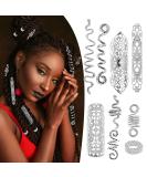 Dreadlocks Jewelry Set - 58 Pieces Pirate Beard Tube Beads, Swirl Filigree Cuff Rings, Hair Decoration - Silver Dread Locs Accessories - Buy Online on GoSupps.com
