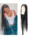 Lexqui 36 Inch 13x7 HD Lace Front Braided Wig Knotless Box Braided Wigs for Women Free Parting Cornrow Box Braids Wig with Baby Hair Long Black Synthetic Transparent Full Lace Frontal Braiding Wig - Buy Online on GoSupps.com