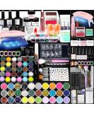 Morovan Acrylic Nail Set - Complete Starter Kit with Acrylic Powder Nail Lamp Drill & 4 UV Polish Colors for Beginners - Buy Online on GoSupps.com