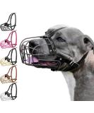 Bronzedog Pitbull Muzzle | Adjustable Wire Basket Mask with Leather Straps for Large Dogs - Graphite Metal - Buy Online on GoSupps.com
