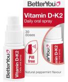 BetterYou Vitamin K2 and Vitamin D Spray Liquid Immune Support Supplement 1000 IU Strength per Single Spray 0.4 Fl Ounce (90 Sprays) Peppermint - Buy Online on GoSupps.com
