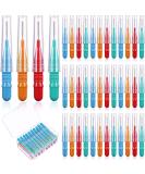 Interdental Brush Toothpick - Toothed Dental Cleaning Tool with Storage Box | Red Blue Green Orange | Ideal for Oral Care - 40 Pack - Buy Online on GoSupps.com
