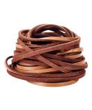 TeeLiy 3mm Flat Genuine Leather Cord, Strip Cord Braiding String Tan for Jewelry Making, Leather Shoe Lace, Arts & Crafts (Tan_3MM_5Yards) Flat Tan - Buy Online on GoSupps.com