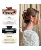 Kavya 4-Piece Large Non-Slip Hair Clips for Women | Angular Leopard Pattern Plastic Clips for Thick Long Hair | Multi-Colored Hair Accessories - Buy Online on GoSupps.com