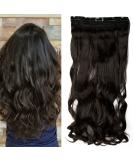 S-noilite Fashion One Piece Clip in Hair Extensions Half Full Head 5 Clips Curly Wavy Hairpiece 24 Inches(60cm)- Dark Brown Dark Brown 24 Inch - Buy Online on GoSupps.com