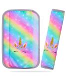 Basumee 2-Piece Rainbow Seat Belt Shoulder Cushion for Kids - Pink Car Seat Belt Pillow & Protection for Girls - Buy Online on GoSupps.com