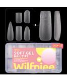 Soft Gel Nail Tips Square - XL Long Clear Full Cover Tips | 360PCS Matte No C Curve - Perfect for Nail Extensions & Professional Use - Buy Online on GoSupps.com