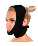 Chin Compression Garment After Liposuction Surgery - Black Large Neck Cover Strap Bandage - Buy Online on GoSupps.com