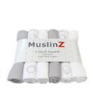 MuslinZ 6pk Baby Muslin Squares - Soft & Absorbent 100% Cotton - 70x70cm - Woodland Print | Baby Burp Cloth & Newborn Essential - Buy Online on GoSupps.com