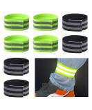 Partideal 8-Piece Reflective Ligaments Stripes Pants Clip - Elastic Reflector Straps for Cycling & Jogging - Green & Black - Buy Online on GoSupps.com