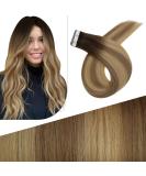 FSHINE Tape Extensions - 60cm Balayage Real Hair 10 Pieces Virgin Dark Brown to Light Brown Injected Tape for Hair Recovery 25g #3/8/25 #3/8/26 - Buy Online on GoSupps.com
