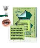 Self Adhesive Eyelashes - 40pcs Lash Extension Kit with Applicator & Curler | Pre-Bonded Reusable Lash Clusters - No Glue Needed - Buy Online on GoSupps.com