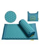 TimeBeeWell Eco-Friendly Acupressure Mat and Pillow Set - Back and Neck Pain Relief - Relieves Stress, Sciatic Pain - Turquoise - Carry Bag for Storage and Travel - Buy Online on GoSupps.com