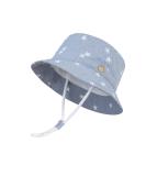 LANGZHEN Baby Girls Beach Sun Protection Hat - Adjustable Toddler Kids Hat with Chin Strap, Wide Brim Summer Play Hat - Light Blue Stars - 1-2 Years - Buy Online on GoSupps.com