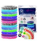 Oolleno mosquito protection bracelet moskito insect protection bracelet for outdoor camping hiking sport anti mosquito bracelet for children and adults (14 pieces + 60 mosquito defense sticker) - Buy Online on GoSupps.com
