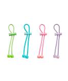 Pulleez Sliding Ponytail Holder Set of 4 - Acrylic Charms - Elastic Hair Ties - Buy Online on GoSupps.com