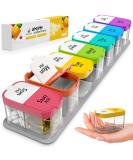 Large 7 Day Pill Organizer - AM/PM Pill Box Case - Weekly Medication Vitamin Organizer - 7 Day Pill Container - Buy Online on GoSupps.com