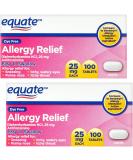 Buy SCHMIDT EMPIRE Equate Dye-Free Allergy Relief 25 mg - 100ct Tablets (Pack of 2) | Fast International Shipping - Buy Online on GoSupps.com