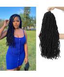 Faux Locs Crochet Hair 18 inch 7 Packs Natural Butterfly Goddess Locs for Black Women - 1B - Buy Online on GoSupps.com