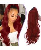 Silk-Co Ponytail Extensions - 45cm Clip-In Braid Hair Soft Natural Rust Red & Dark Red 150g - Buy Online on GoSupps.com